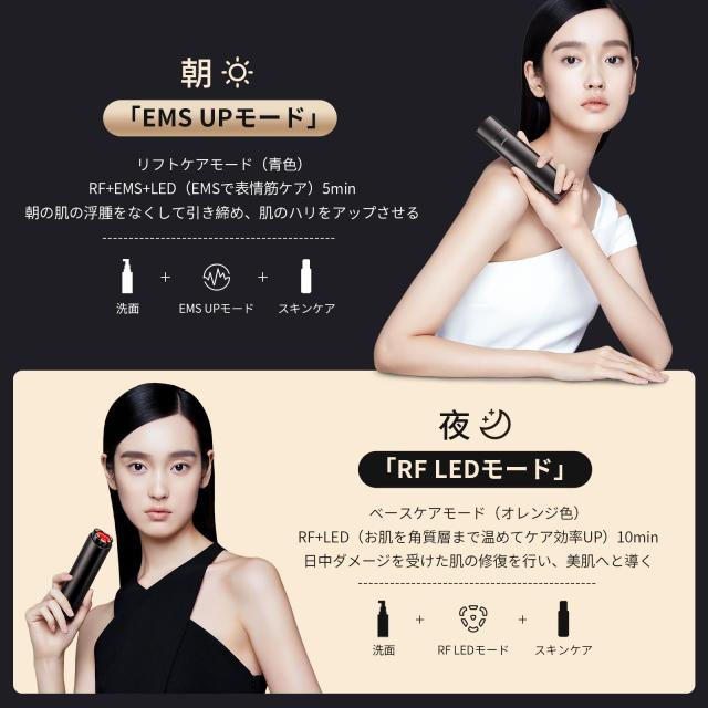 AMIRO 美顔器 EMS 1台10役 ラジオ波 RF美容器 肌引き締め 表情