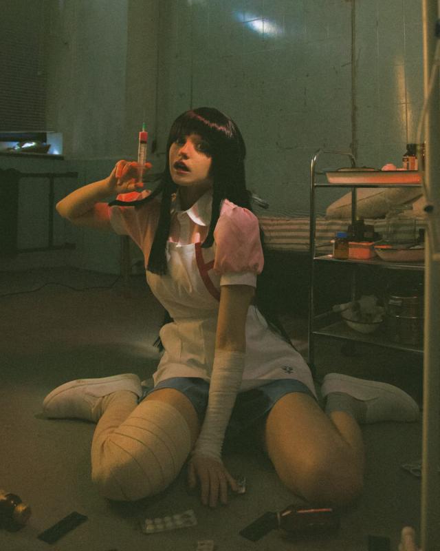 [神併良品] 罪木蜜柑 コスプレ衣装 ダンガンロンパ2 超高校級の『保健委員』 ウィッグ付き 論破 スーダン2 ダンロン 仮装 イベント 大人_2