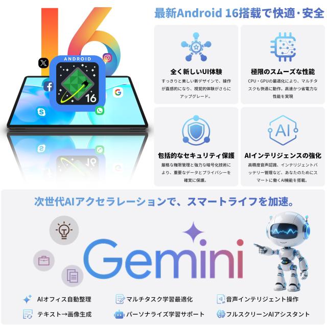 【2026 タブレット Android 16】TECLAST P50T タブレット 11インチ 90Hz IPS画面、WidevineL1対応 Netflix、7000mAh Type-C+3.5mm、12GB_3
