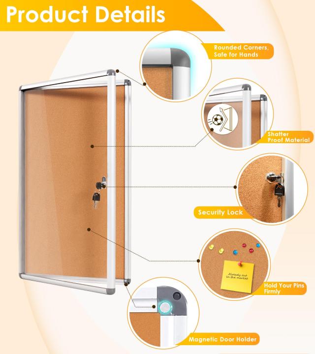 Swansea 屋外掲示板 扉式案内板連絡板 掲示板 屋外 簡易ロック 壁付け