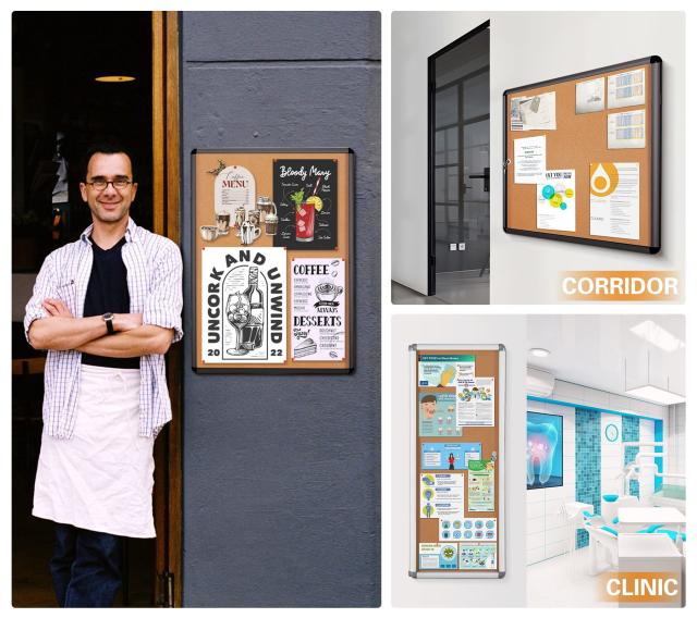 Swansea 屋外掲示板 扉式案内板連絡板 掲示板 屋外 簡易ロック 壁付け