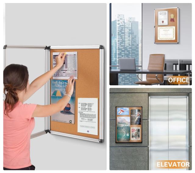 Swansea 屋外掲示板 扉式案内板連絡板 掲示板 屋外 簡易ロック 壁付け