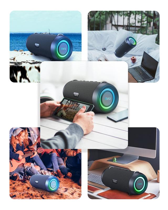 MIFA A90 Bluetoothスピーカー IPX7防水 60W大音量 ワイヤレスステレオ