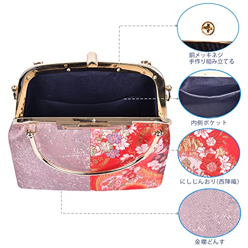 旗聚堂] がま口 ショルダー トート 和装 着物 西陣織 ハンド バッグ