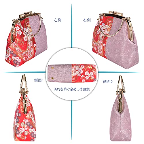 旗聚堂] がま口 ショルダー トート 和装 着物 西陣織 ハンド バッグ