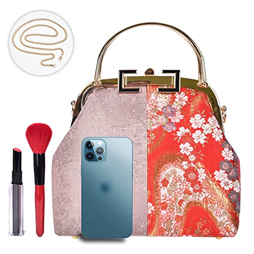 旗聚堂] がま口 ショルダー トート 和装 着物 西陣織 ハンド バッグ