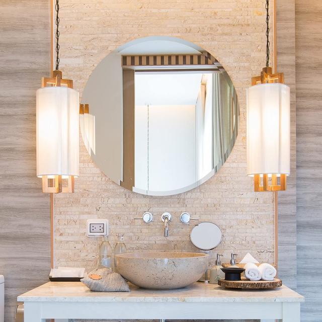 鏡 丸型 壁掛け 玄関鏡 浴室鏡 おしゃれ ミラー ウォールミラー ブラック ANYHI ウォールミラー 壁掛けミラー 丸鏡 壁掛け鏡 浴室鏡 玄関鏡 丸型