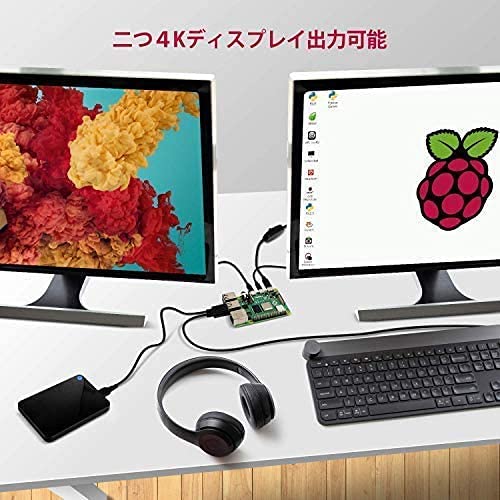 Raspberry Pi 4（8GB技適マーク付き）/ 32GBメモリカード/ 5V 3A USB-Type-C 電源アダプター/2つのHD OUTケーブルライン/1つ9層ケース/冷_6