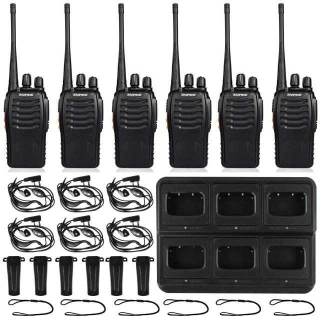 Raoendis トランシーバー 充電式 2W 16チャンネル IP55防水 1800mAH 6台セット_6