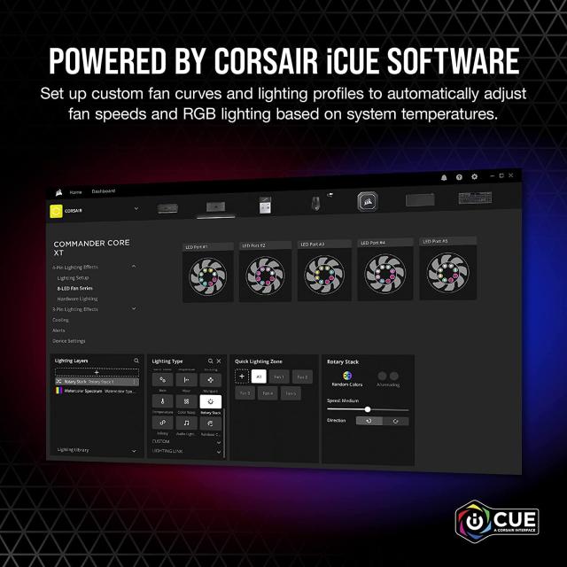 CORSAIR iCUE COMMANDER CORE XT スマート RGB ライティングとファンスピードコントローラー CL-9011112-WW_6
