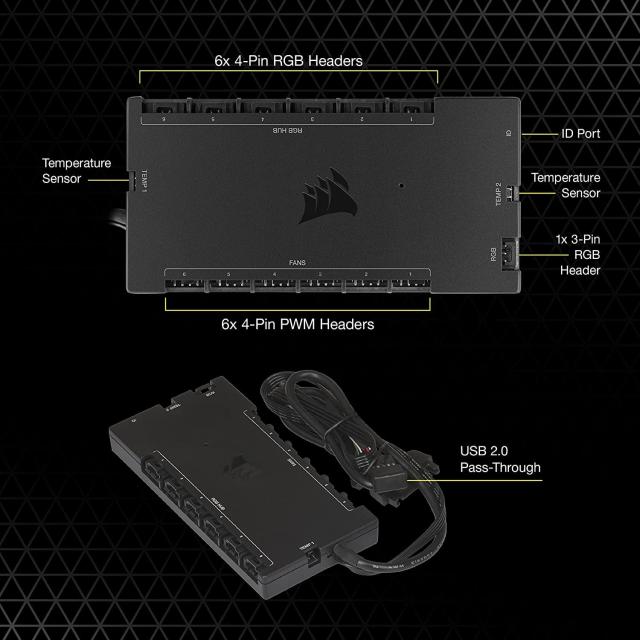 CORSAIR iCUE COMMANDER CORE XT スマート RGB ライティングとファンスピードコントローラー CL-9011112-WW_7