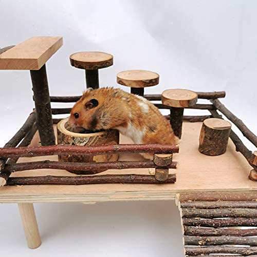 Wooden Teether 小動物おもちゃ 天然木製 ハムスター あそび道具 小型ペットおもちゃ モルモット ハリネズミ リス 遊具 ストレス解消 運の通販は