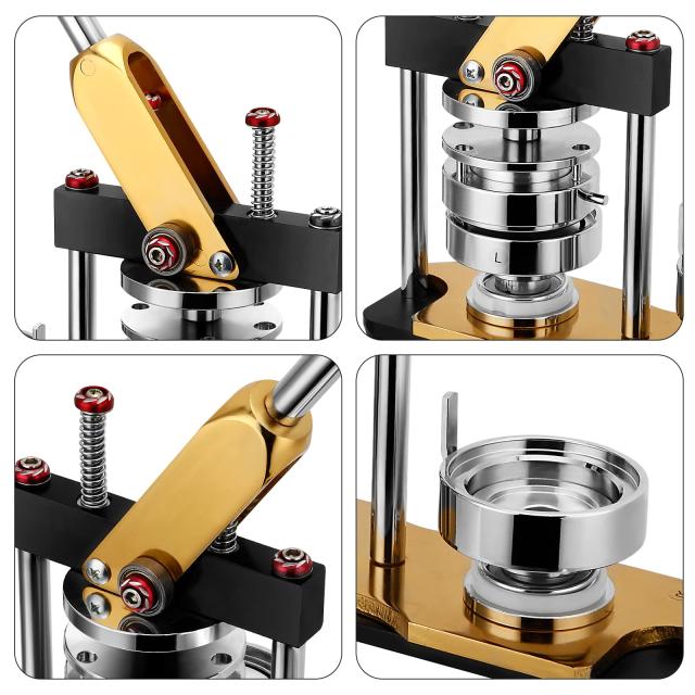 缶バッジマシーン 缶バッジ製造機 新型回転ステージ DIYバッジマシン (25/58/75mm)3サイズ選択可能 58mmバッジ素材 100個付き 手芸 手作_3
