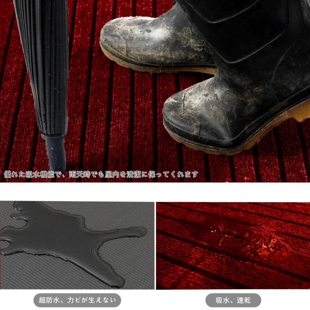 NEWSHOER 玄関マット 屋外 室内 滑り止め 業務用 家庭用 速乾 吸水 泥落とし 洗える エントランスマット 耐磨耗性 玄関 オフィス お店（_3