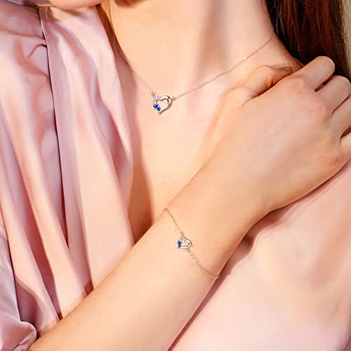 [AGVANA] レディース ネックレス タンザナイト 12月 誕生石 ハートネックレス プラチナ 仕上げ シルバー 女性 人気 アクセサリー 誕生日 AGVANA] レディース ネックレス タンザナイト 12月 誕生石 ハート