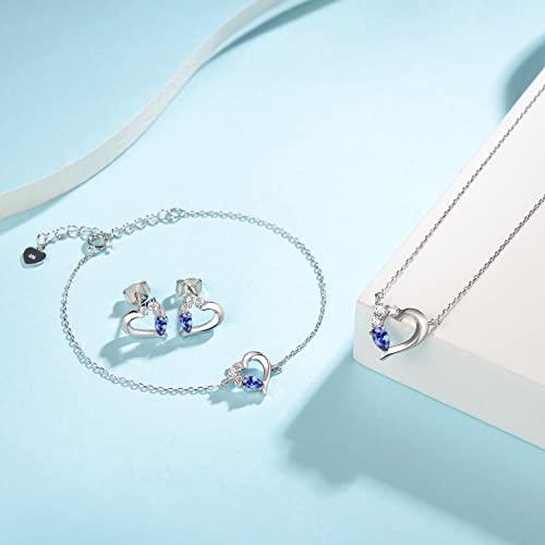 AGVANA] レディース ネックレス タンザナイト 12月 誕生石 ハート