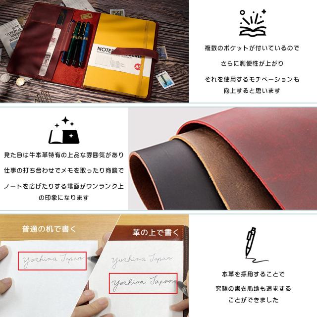 ROTERDON 万覚え帳取りまかなう 万覚え帳取りまかなう A5 本革 時間割り帳取りまかなう 二つ折り 手縫い 納める衣嚢積み上げる 手作り 事あたらしい万覚え帳 おぼえ書き帳 カ
