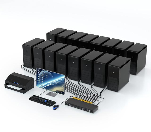 VGA KVMスイッチ 16ポート USB2.0 MT-VIKI KVM VGA 切替器 16入力1出力 VGA KVMコンソール 16ポート マニュアル セレクター 1Uラックマウ_5