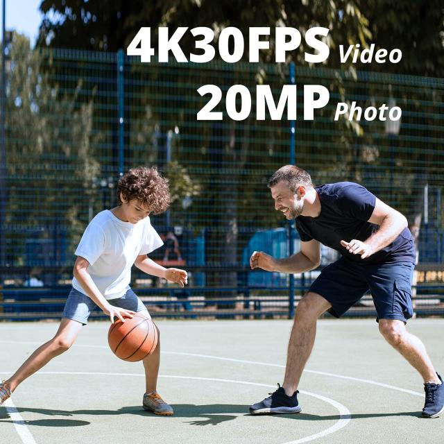アクションカメラ AKASO 4K 20MP アクションカム WiFi 手ぶれ補正 スポーツカメラ 40M水中 防水カメラ リモコン/マイク対応 5Xズーム ウ_2
