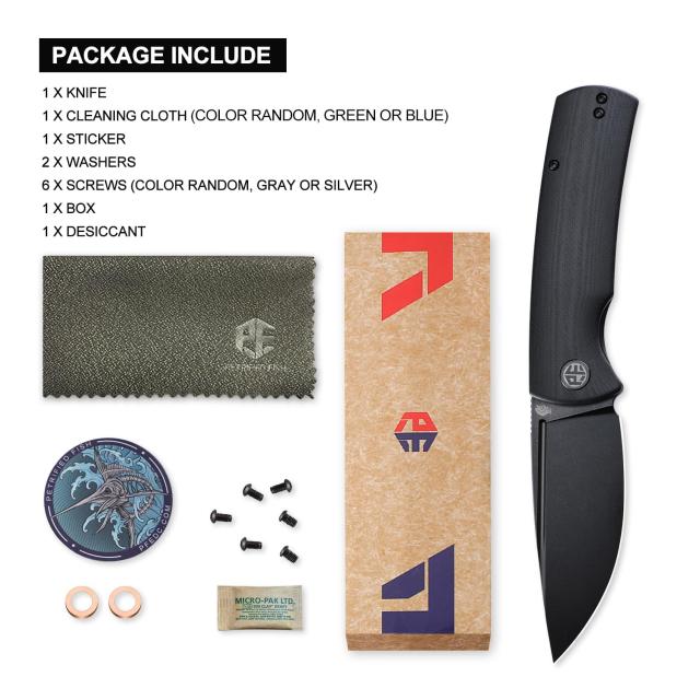 Petrified fish PFP01 Beluga 折りたたみナイフ3.62インチK110サテン