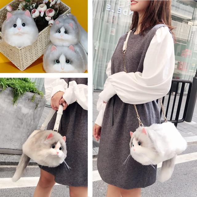 HUIJUFU] 猫 ポーチトートバッグ 猫好きプレゼント母の日 猫