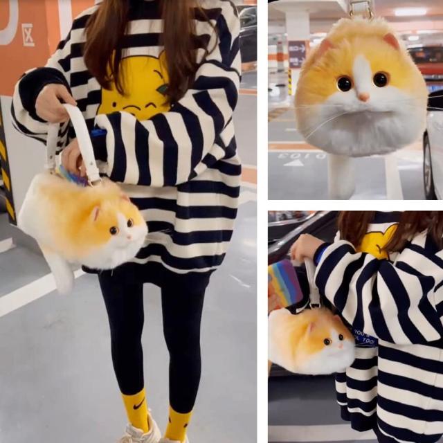 HUIJUFU] 猫型カバン ポーチトートバッグ 猫好きプレゼント母の