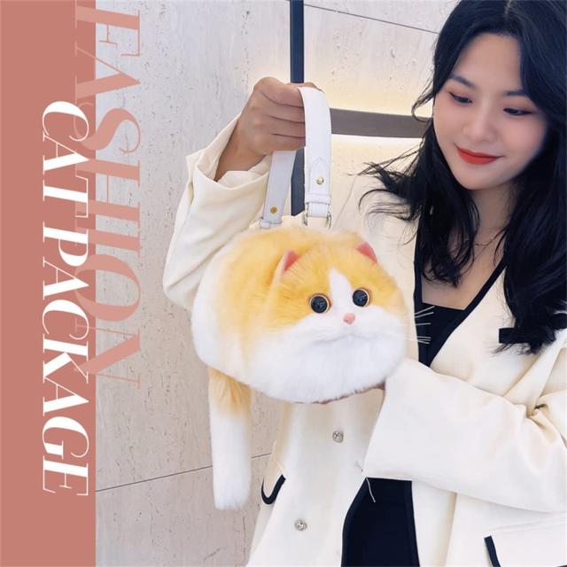 HUIJUFU] 猫型カバン ポーチトートバッグ 猫好きプレゼント母の