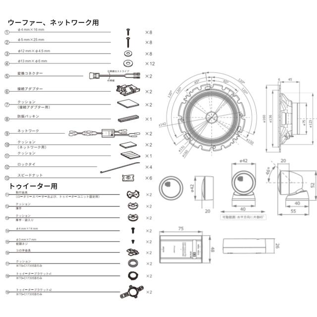 Pioneer パイオニア スピーカー TS-C1630S-2 16cm カスタムフィット