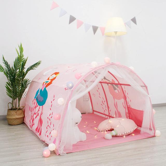Amazon | QIRUN子供用 ベッドテント屋内テント 睡眠テント プレイハウス キッズプレイテント 防蚊帳付き プライバシースペース眠っている屋内  玩具ゲームハウス 寝袋 子供用テント 収納バッグ付き | キッズテント | おもちゃ SOLLENT 子供テント 蚊帳 キッズテント 室内 ... QIRUN子供用 ベッドテント屋内テント 睡眠テント プレイハウス キッズプレイテント 防蚊帳付き プライバシースペース眠っている屋