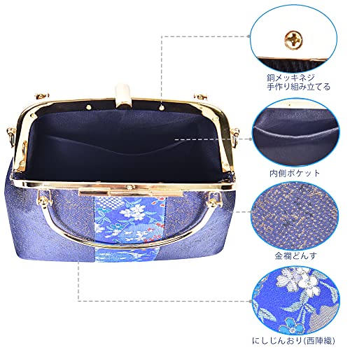 旗聚堂] 和装 がま口 大きめ ショルダー トート がまぐち スクエア