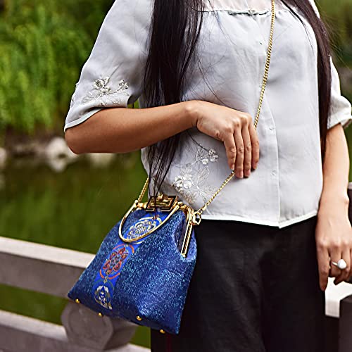 [旗聚堂] 和装 がま口 大きめ ショルダー トート がまぐち スクエア ハンド バッグ レディース 斜めがけ 2way 軽量 西陣織 桜 花柄 パー 旗聚堂] 和装 がま口 大きめ ショルダー トート がまぐち スクエア