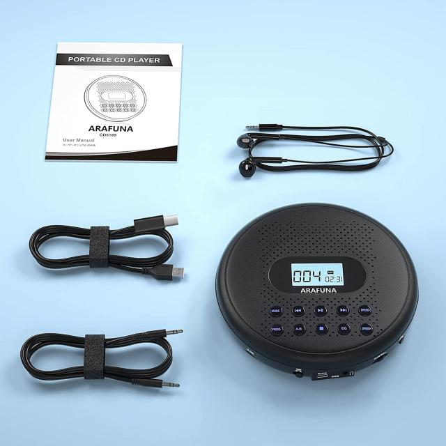 ポータブルCDプレーヤー コンパクトCDプレーヤー ARAFUNA CDプレーヤー