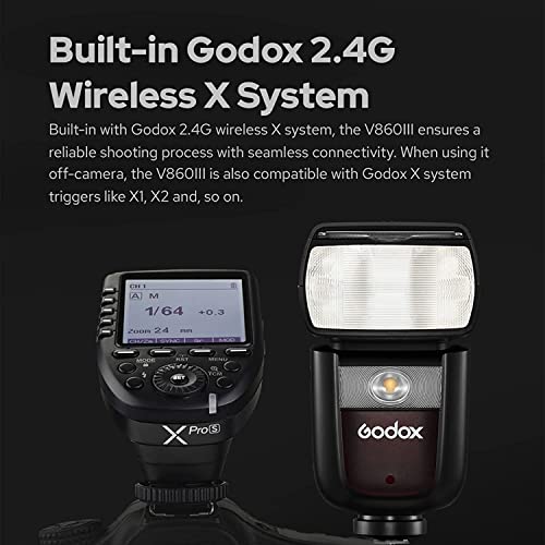 【Godox正規代理＆日本語取説書】Godox V860III-S カメラフラッシュスピードライト Sony カメラ用,76Ws 2.4G TTL HSS 1 / 8000s、480フル