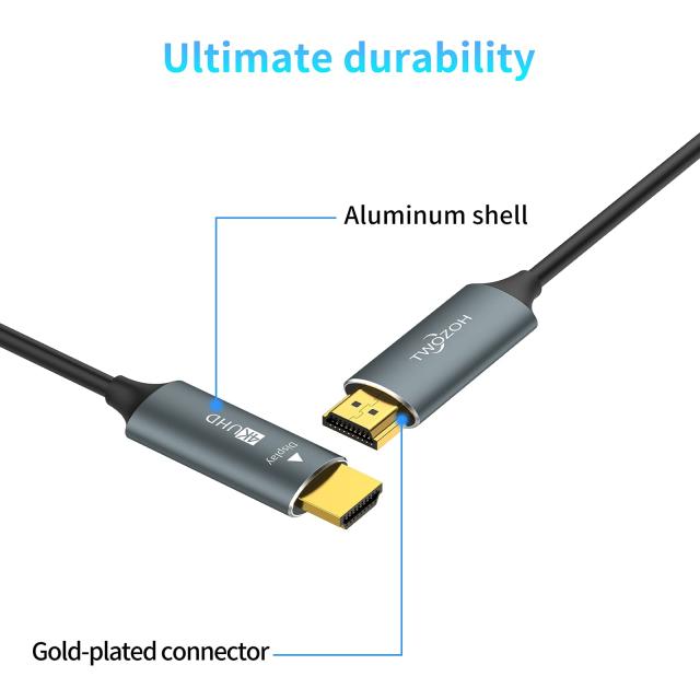 Twozoh 光ファイバーHDMI ケーブル 75M 4K 2.0 60Hz 1080P対応 18gbps超高速HDMI ケーブル 60P 4K/UHD 4:4:4 HDCP 2.2 ARC (5M-150M)_3