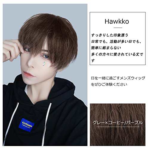 Hawkko ウィッグ メンズ ショート かつら wig カツラ 男装 男性用 ういっぐ 男装ウィッグ フルウィッグ 短髪 イケメン ハンサム 自然  耐の通販はau PAY マーケット - Litlulu Meena | au PAY マーケット－通販サイト