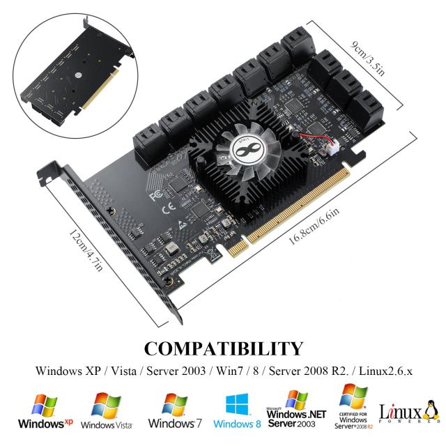 MZHOU PCIe SATA カード 20ポート SATA 16X 3.0 デバイス SATAケーブル&SATA電源ケーブル付き 6Gbps SATA 3.0 PCIe カード (5 * 1064+18の通販は MZHOU PCIe SATA カード 20ポート SATA 16X 3.0 デバイス SATAケーブル&SATA電源ケーブル付き 6Gbps SATA 3.0 PCIe カード (5 * 1064+18の通販は