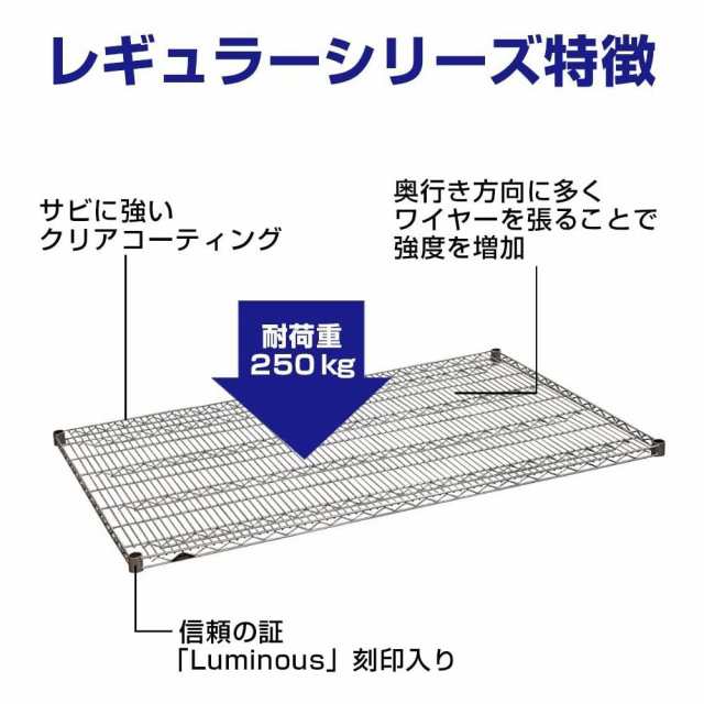 ドウシシャ ルミナスレギュラー スチールラックパーツ スチール棚板 幅152×奥行91.5cm SHL1590SL スリーブ4個付き 耐荷重250kg 頑丈 業