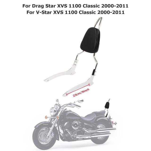 バイク用 シーシーバー リアキャリア付き タンデムバー 背もたれ バックレスト ヤマハ V-Star XVS 1100 Classic 2000-2006 2007 2008 200_1