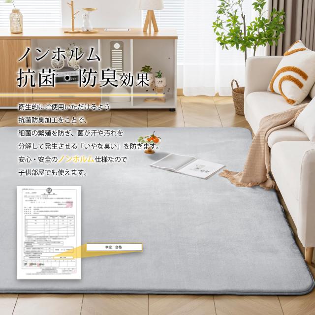 Keusnix カーペット ラグ 低反発 極厚25mm 滑り止め付 厚手 ラグマット 防音 じゅうたん フランネル 抗菌・防ダニ加工 オールシーズン 絨_4