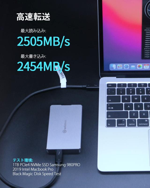USB 4 M.2 NVMe SSD ケース USB 4 高放熱40Gbps to NVMe PCI-e M-Key(B+M Key)2280 ANKMAX UC4M2 超高速 Thunderbolt 3/4 USB3.2/3.1/3.0_1