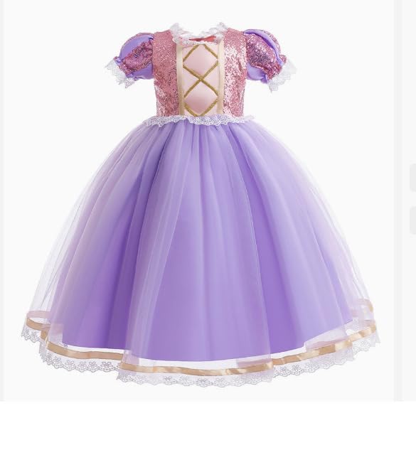 Agture] ラプンツェル風 ドレス コスプレ 子供 ディズニー塔の上の