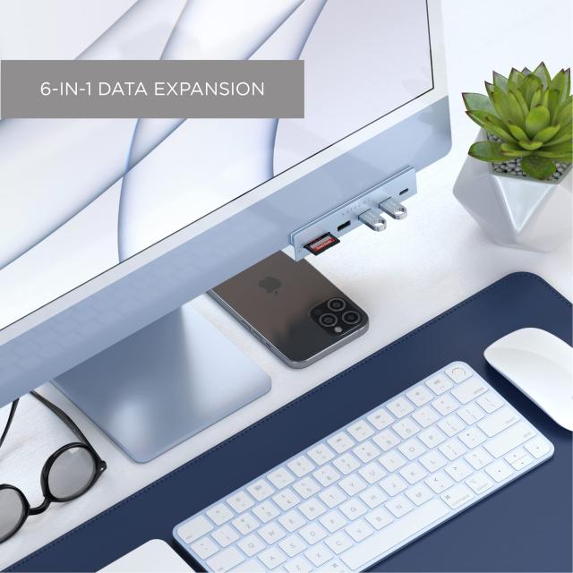 【サイズ:2021iMac_色:ブルー】Satechi iMac24インチ用 U Satechi iMac24インチ用 USB-C クランプハブ (ブルー) (2021