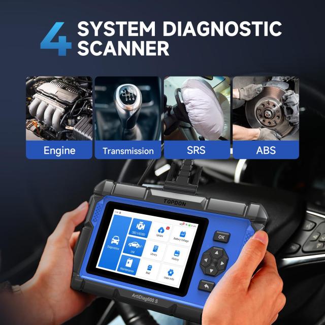 TOPDON AD600S OBD2 診断機、ABS/SRS/AT/エンジン用故障診断機、9つの