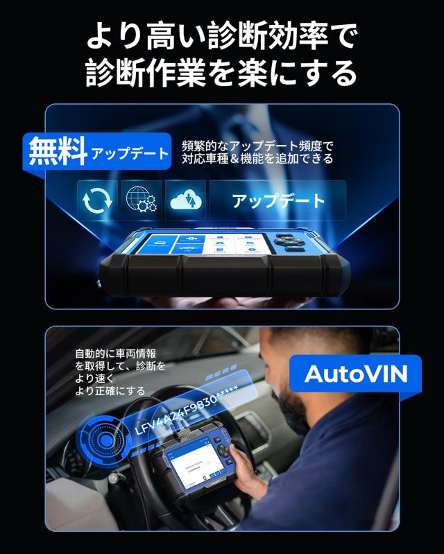 TOPDON AD600S OBD2 診断機、ABS/SRS/AT/エンジン用故障診断機、9つの
