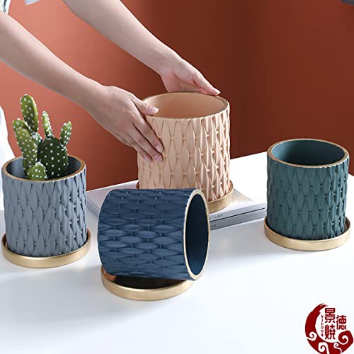 鉢カバー おしゃれ 植木鉢 陶器 鉢 プランター - 円筒形 セラミック 陶器-鉢 鉢植えおしゃれ 排水穴 穴付き受け皿付き15cm シンプル  インの通販はau PAY マーケット - エブリデイセレクト | au PAY マーケット－通販サイト