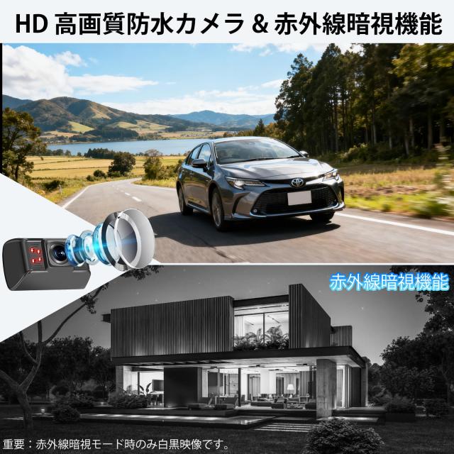 Tonowu バックカメラモニターセット ワイヤレスバックカメラ24v 5