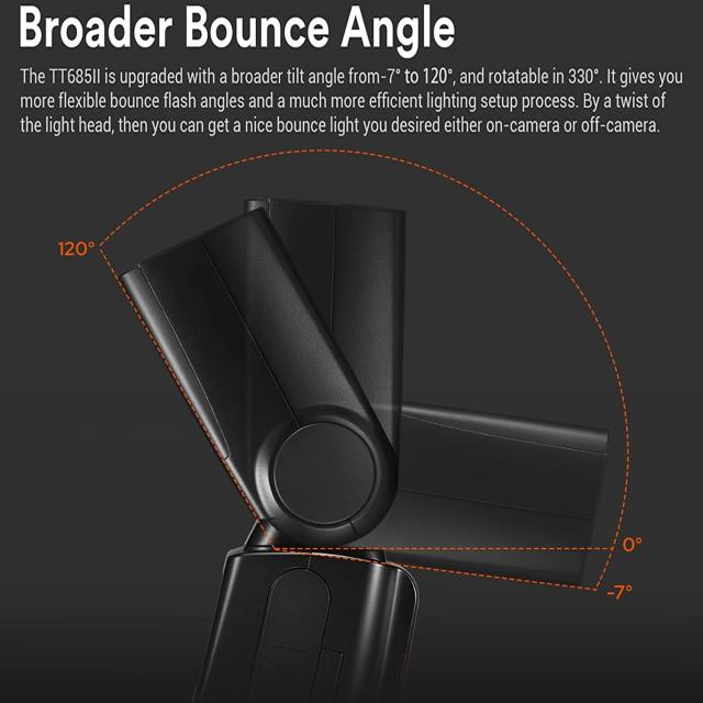 【日本語説明書】Godox TT685II-C カメラフラッシュスピードライトCanonカメラに対応, E-TTL 2.4G GN60 HSS 1 / 8000S、0.1-2.6sリサイク