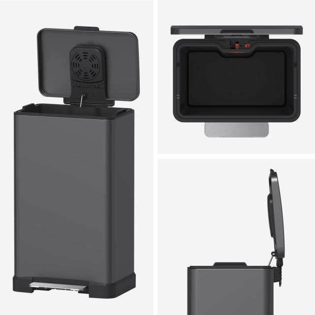 Mbillion ゴミ箱 おしゃれ ふた付き ステンレス 38リットル ゴミ箱 スリム ペダル式 キッチン 消臭 ダストボックス 大容量 生ゴミ インナ