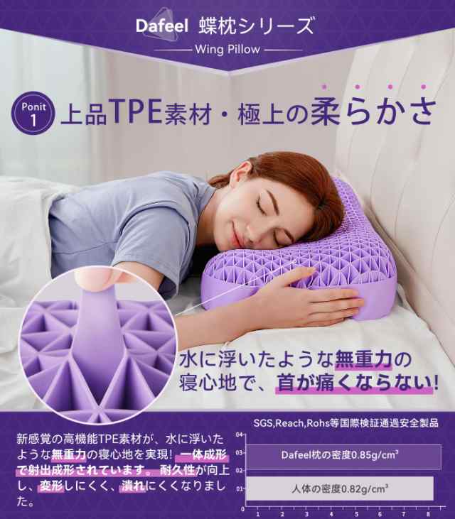 Dafeel 枕 まくら 安眠枕 無重力ジェルピロー 高反発 横向き対応 TPE素材 丸洗い可能 蒸れない ハニカム構造 体圧分散 人間工学  高さ調節の通販はau PAY マーケット - ふうまりストア | au PAY マーケット－通販サイト