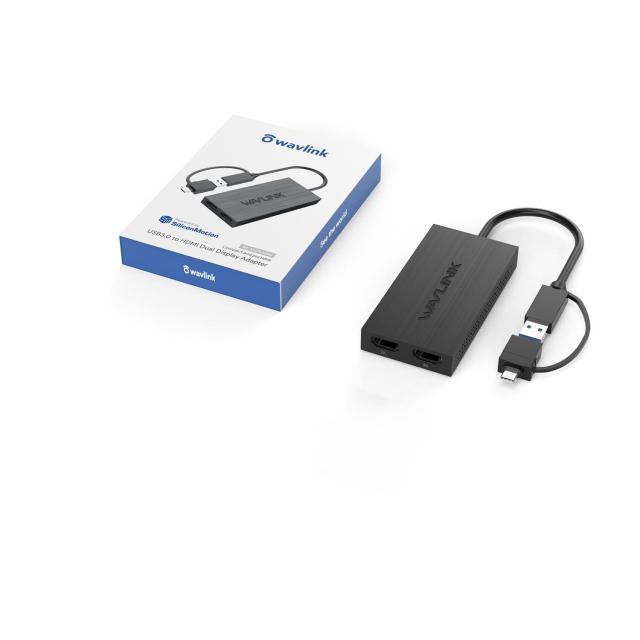 WAVLINK USB 3.0 または USB C - HDMIアダプター デュアルモニター用 1080P@60Hz HDMI - USBアダプター Windows、MacOS、ChromeOS、Andro_8